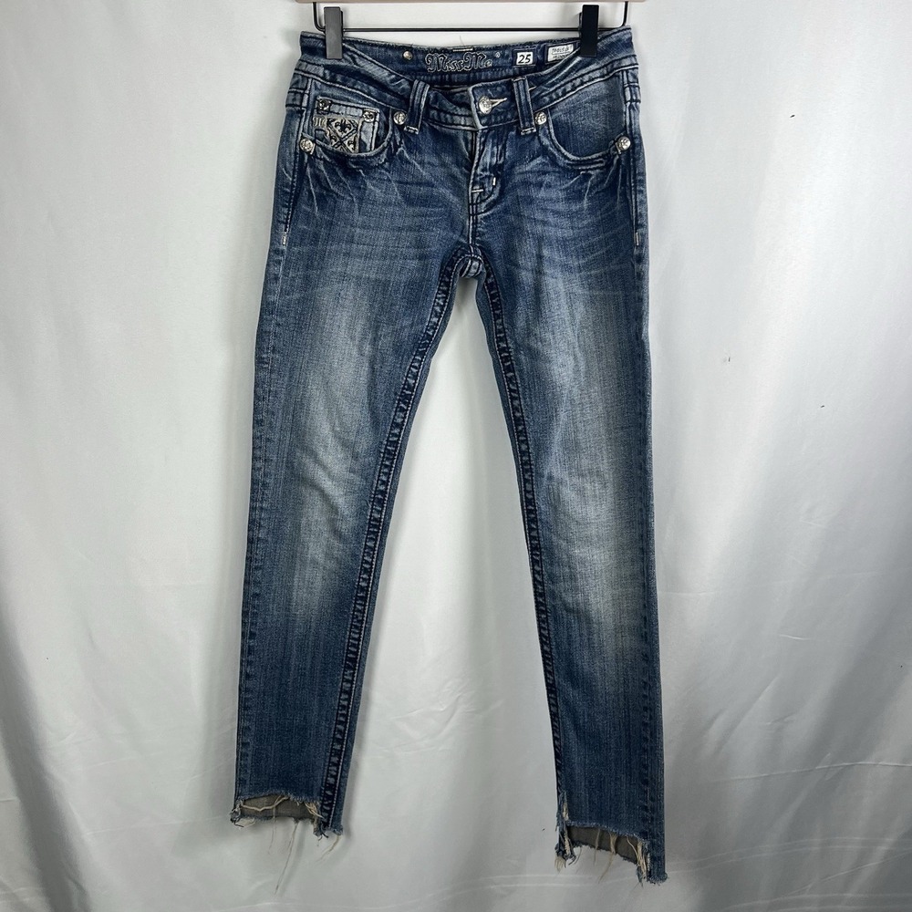 Miss Me Jeans Boot Cut Jeans Denim Low Rise Women's Blue Selvedge sz 25